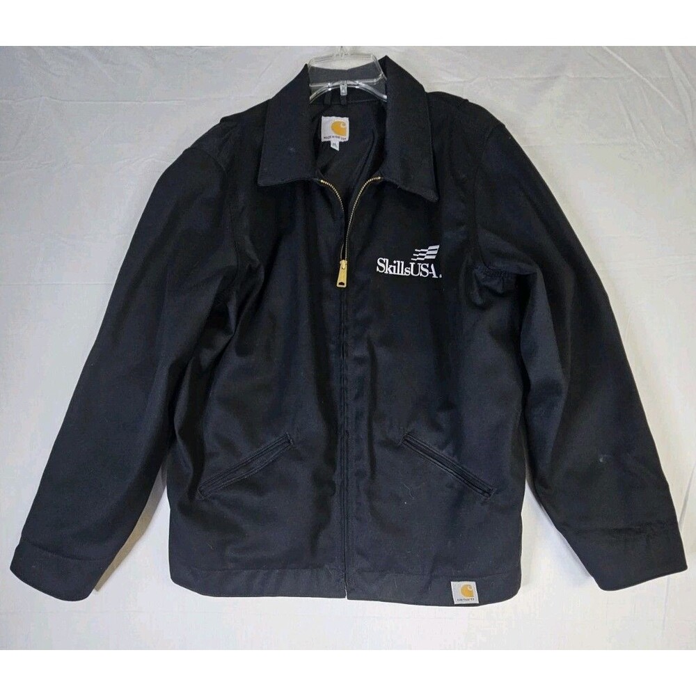 Carhartt Jacket Women"s Sz XL 16/18 Black Twill SkillsUSA Embroidered 101630